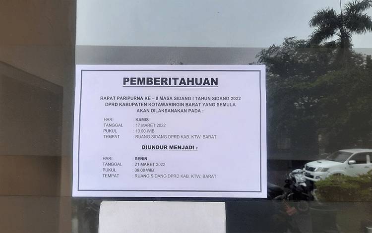 DPRD Kobar Tunda Rapat Paripurna Penetapan Alat Kelengkapan Dewan