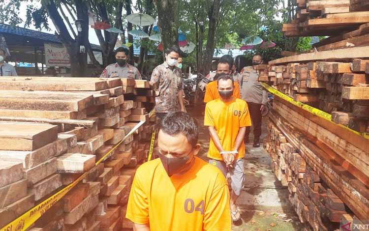 Oknum Anggota Polri Tersangka Pemilik 245 Potong Kayu Bulat