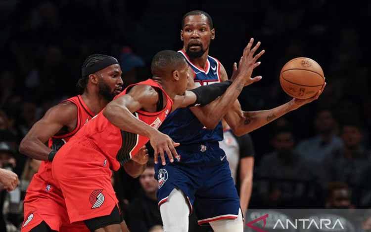 Kevin Durant Borong 38 Poin, Nets Atasi Trail Blazers 128-123