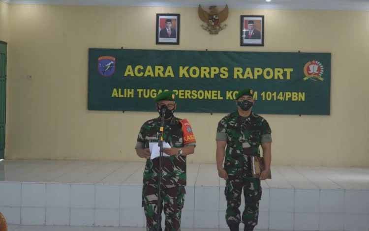 Kasdim Pangkalan Bun Pimpin Acara Korp Raport Pindah Satuan