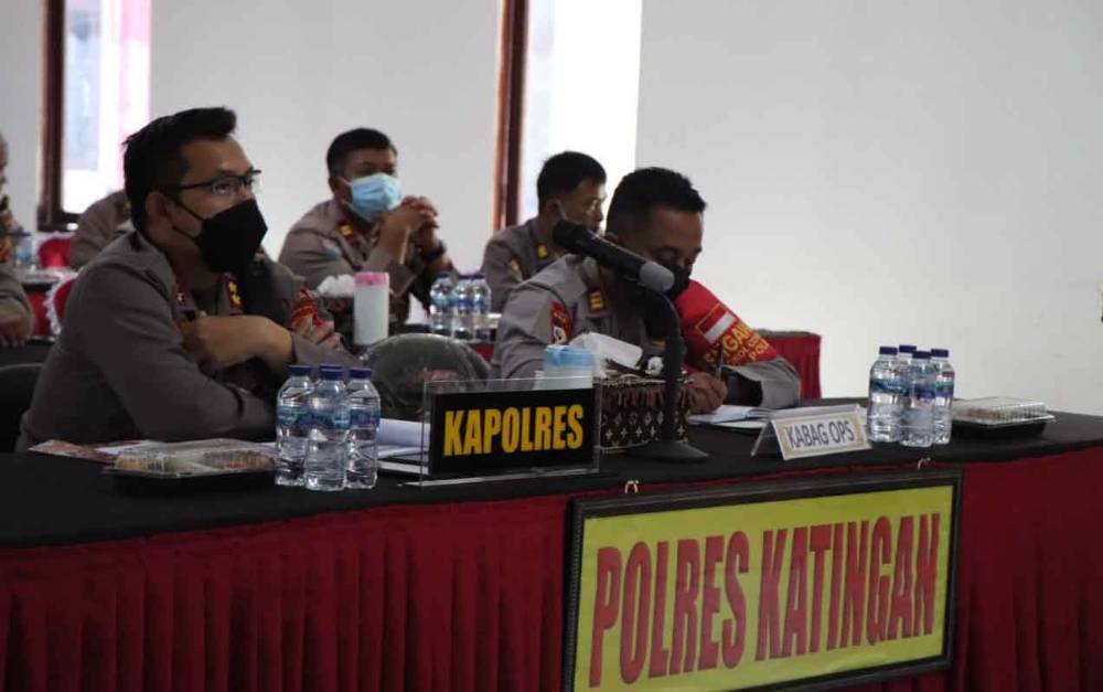 Polres Katingan Rakor Anev Capaian Vaksinasi Covid-19 dan Kesiapan Jelang Idul Fitri 1443 Hijriyah