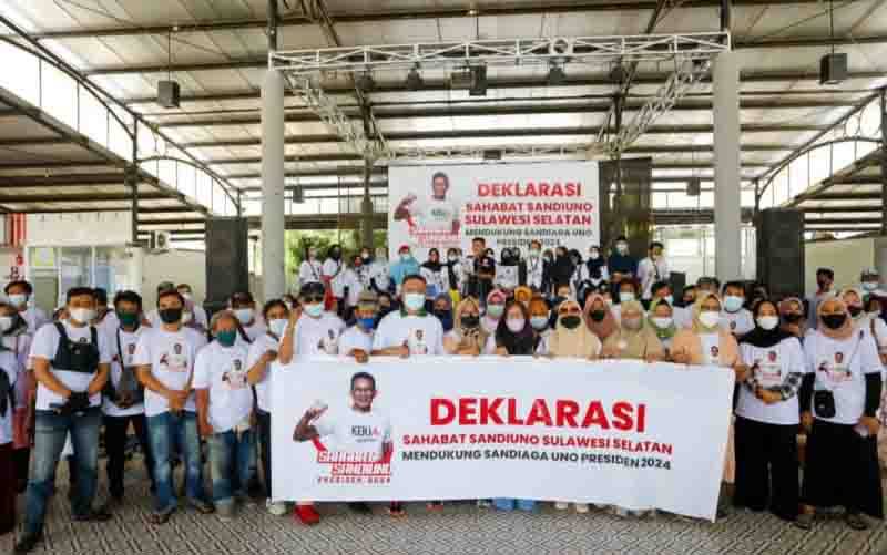 Sahabat Sandiuno Sulsel Deklarasikan Sandiaga Capres 2024