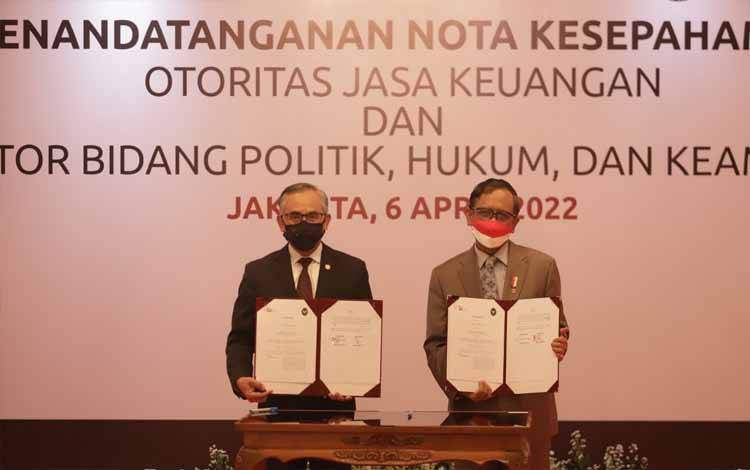 OJK dan Kemenko Polhukam Perkuat Kerja Sama Penegakan Hukum Sektor Jasa Keuangan