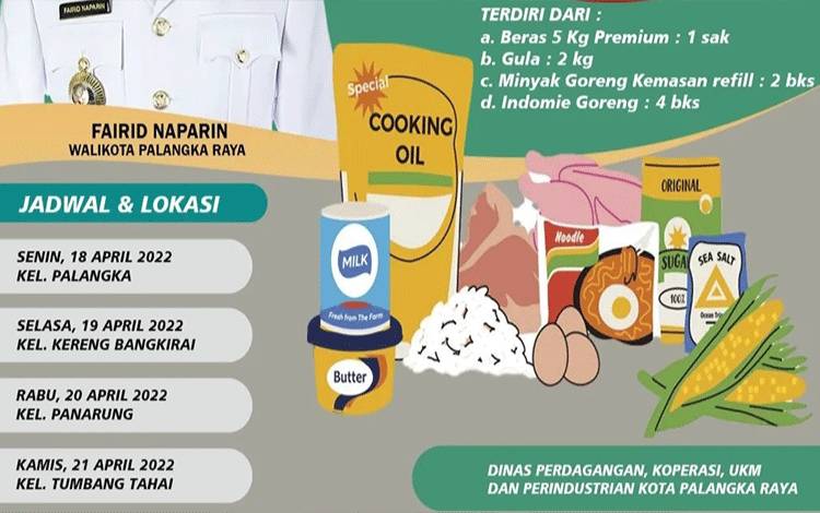 Pemko Palangka Raya Sediakan Sembako Harga Rp 100 Ribu/Paket