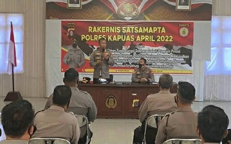 Polres Kapuas Sosialisasikan Hasil Rakernis Korps Sabhara, Ini Pesan Kapolres