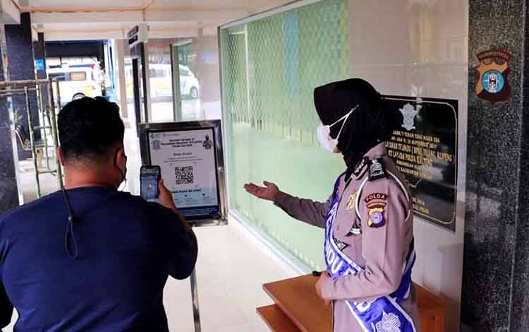 PeduliLindungi Syarat Wajib Masuk Pelayanan BPKB di Polda Kalteng