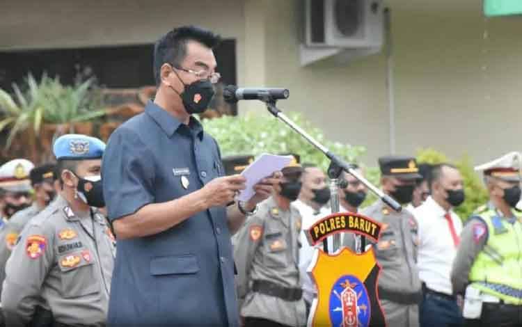 Wakil Bupati Barito Utara Pimpin Apel Pasukan Ketupat Telabang 2022