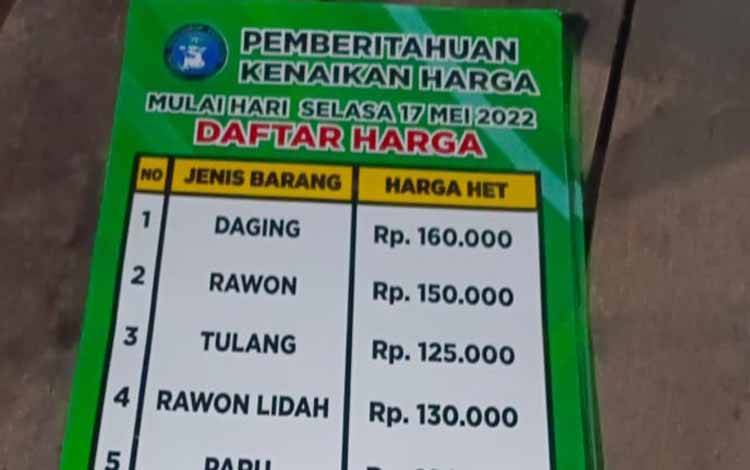 Harga Daging Sapi di Pangkalan Bun Naik jadi Rp 160 Ribu/Kg, Kapan Diberlakukan?