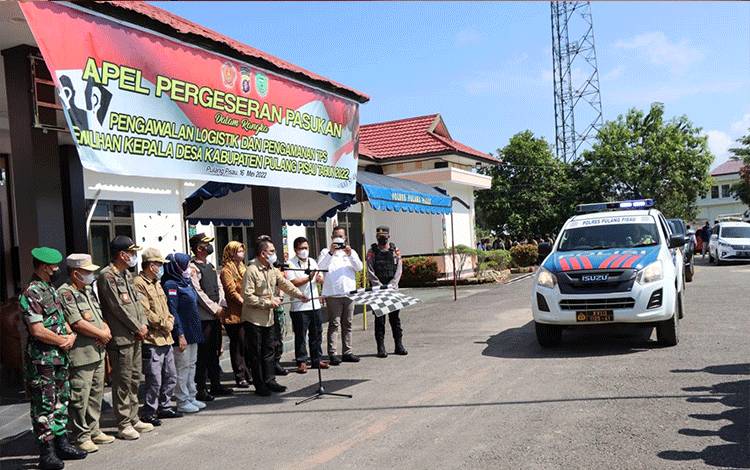 Pemkab Pulang Pisau Gelar Apel Bersama Pergeseran Pasukan Pengamanan TPS Pilkades