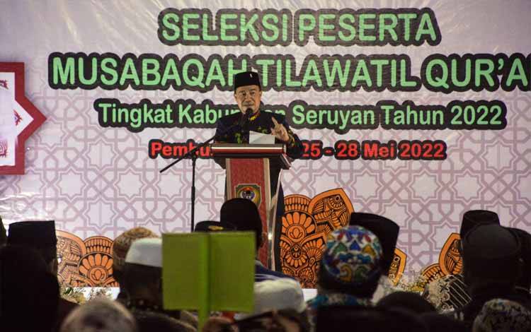 Bupati Seruyan Apresiasi Pelaksanaan Seleksi Peserta MTQ di Pembuang Hulu