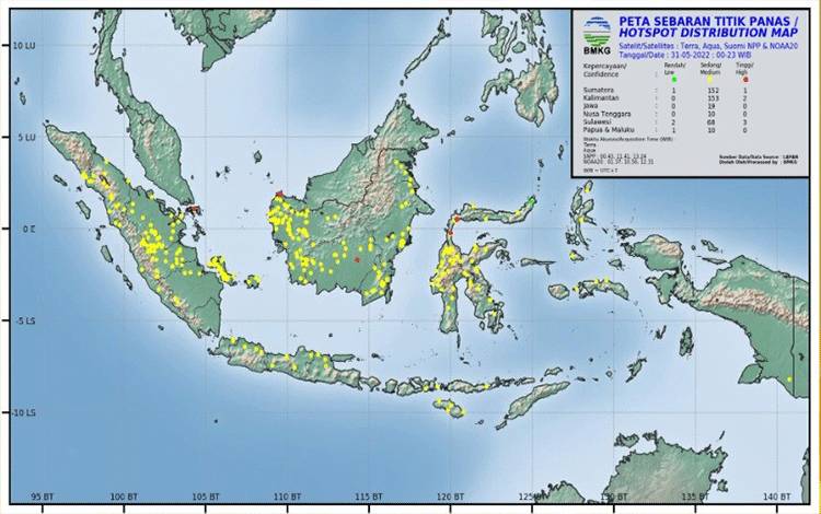 Curah Hujan Minim, 2 Titik Panas Terdeteksi di Kotim