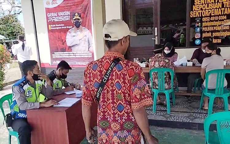 Polres Barito Timur Gelar Vaksinasi Drive Thru di Pematang Karau