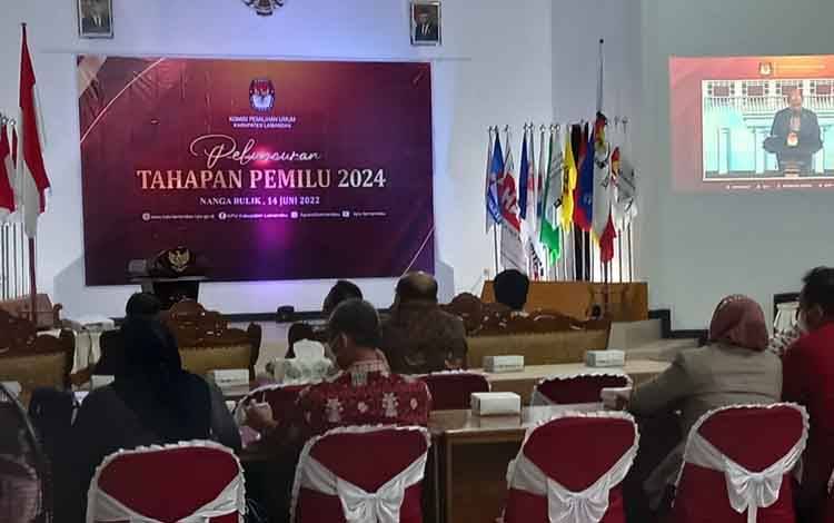 KPU Lamandau Gelar Nobar Peluncuran Tahapan Pemilu 2024
