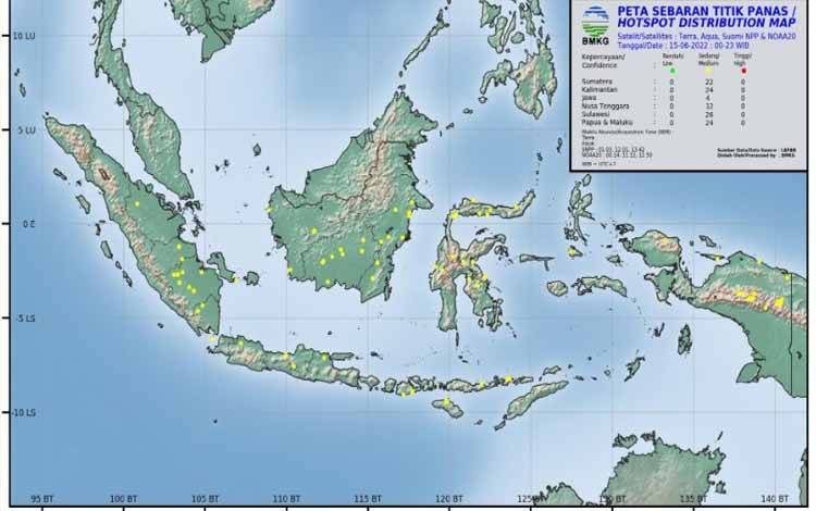 Titik Panas Terdeteksi di Kotim, Seruyan dan Katingan