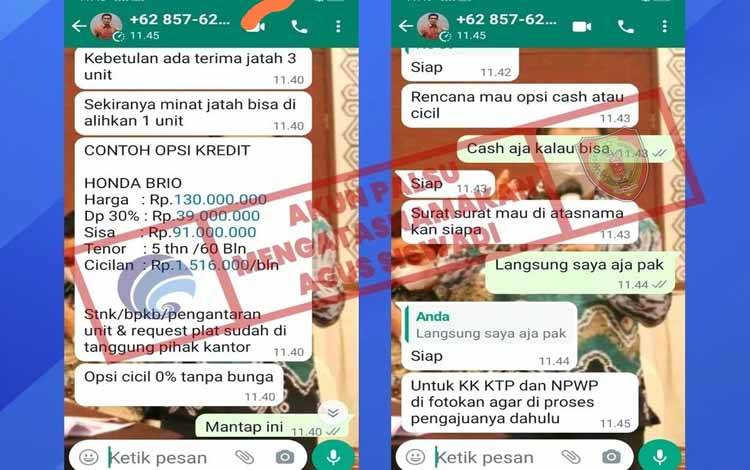 Kembali Beredar Akun Palsu Mengatasnamakan Kepala Diskominfosantik Kalteng