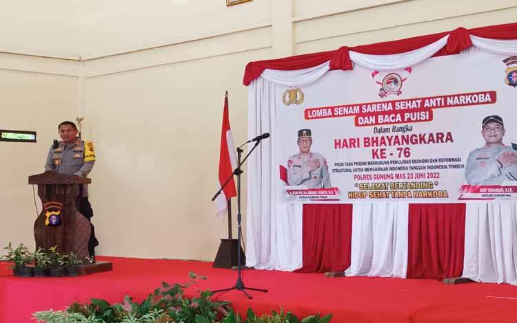 Kapolres Gunung Mas Buka Lomba Baca Puisi dan S3BAN