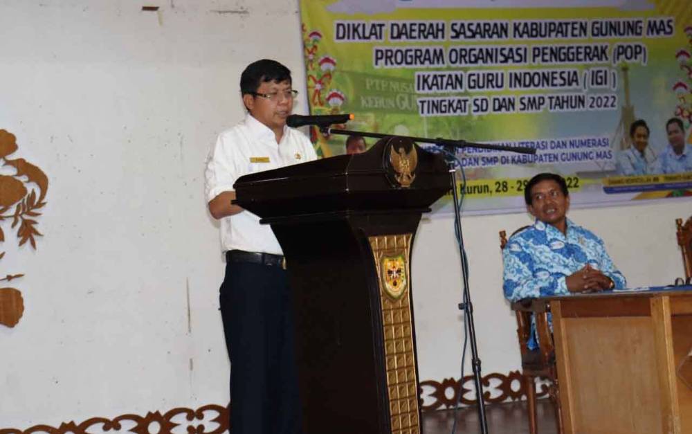 Kepala Disdikpora Gunung Mas Apresiasi Kegiatan Pelatihan untuk Guru