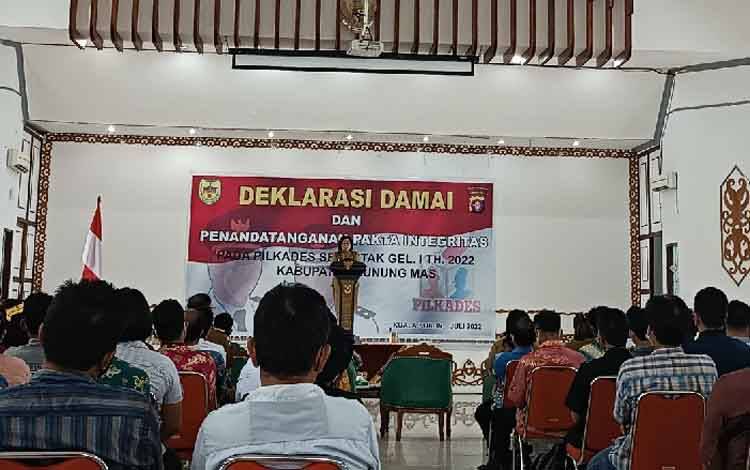 Bupati Gunung Mas Meminta Pihak Terkait Saling Berkoordinasi Menyukseskan Pilkades