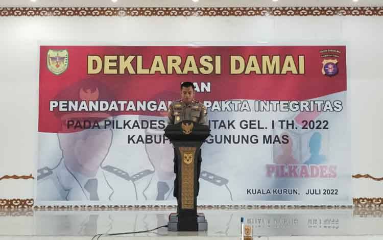 Pesan KapolresTerkait Pelaksanaan Pilkades Gelombang I di Gumas