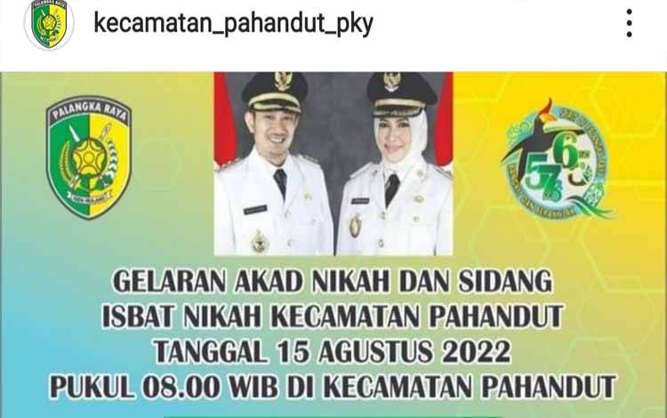Kecamatan Pahandut Buka Pendaftaran Nikah Massal, Buruan Daftar Mumpung Gratis