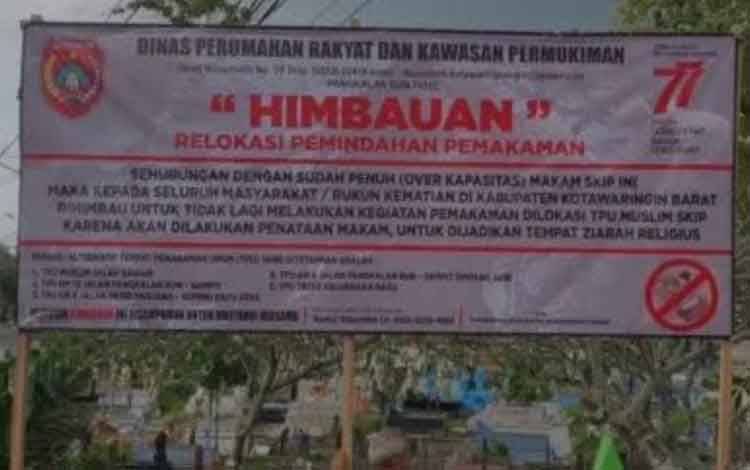 Pemakaman Sudah Penuh, TPU Sekip Ditutup oleh Pemkab Kobar