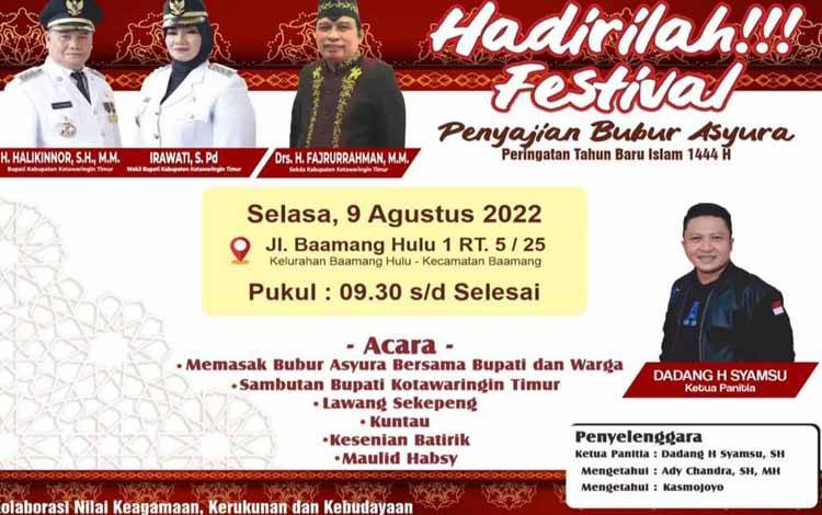Festival Bubur Asyura kembali Digelar di Sampit 9 Agustus 2022