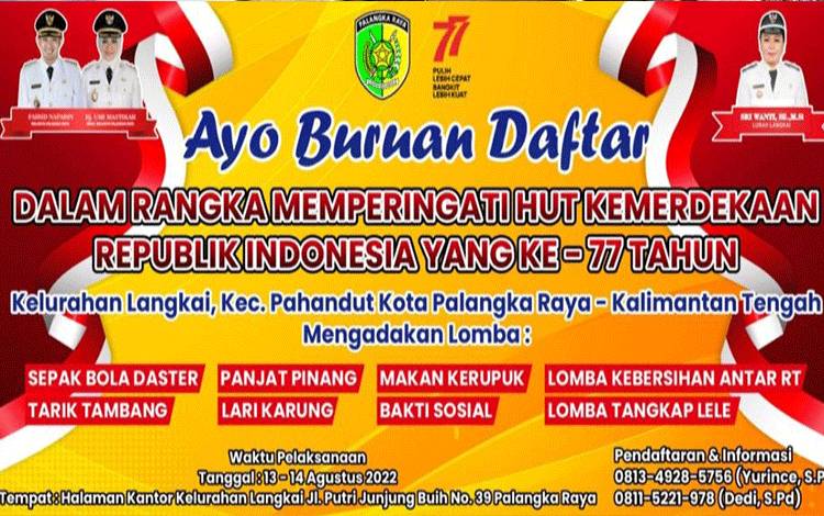 HUT RI, Kelurahan Langkai Adakan 8 Lomba