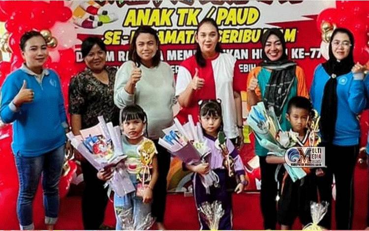 Meriahkan HUT RI Ke 77, PKK Seribu Riam Gelar Lomba Mewarnai