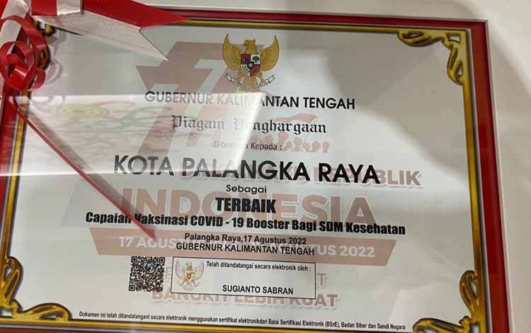 Vaksinasi Booster SDM Kesehatan di Palangka Raya Terbaik Seluruh Kalteng