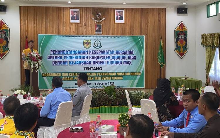 Pemkab Gunung Mas Tanda Tangan MoU dengan Kejaksaan Negeri Soal Hal Ini