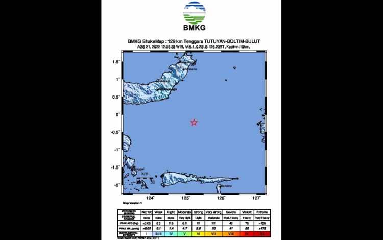 BMKG: Gempa M 5,1 Sulut Akibat Deformasi Lempeng Laut Maluku