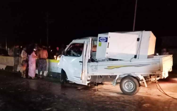 Sopir Pikap Tewas Setelah Tabrak Beton Pembatas Jalan Tjilik Riwut Km 10 Palangka Raya