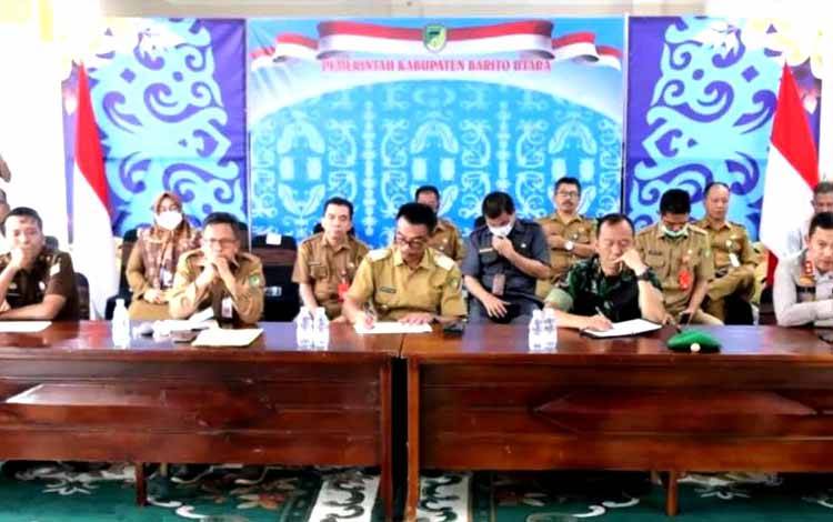 Pemkab Barito Utara Ikuti Rakor Pengendalian Inflasi Secara Virtual