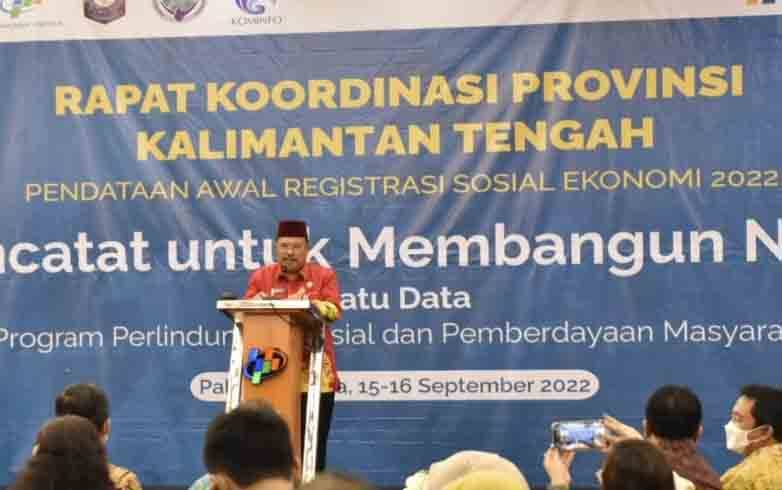 Sekda Kalteng Buka Rakortekda Pendataan Registrasi Sosial Ekonomi