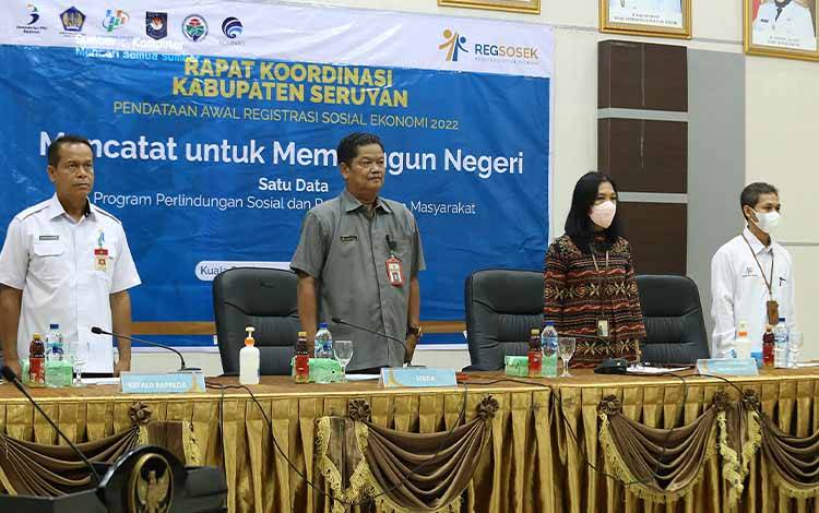 Sekda Seruyan Buka Rakor Pendataan Awal Registrasi Sosial Ekonomi 2022