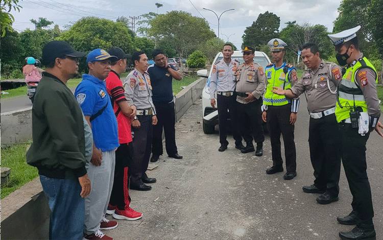 Satlantas Polres Seruyan Bersama Dinas Teknis Lakukan Survei?Jalan
