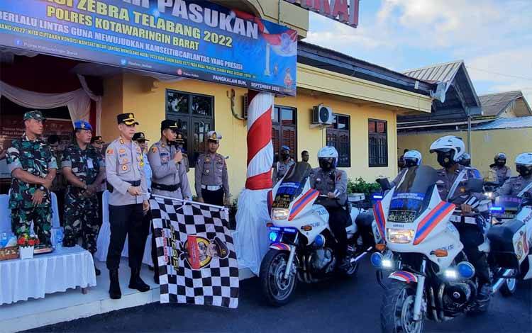 Wujudkan Kamseltibcarlantas, Polres Kobar Apel Gelar Pasukan Operasi Zebra Telabang 2022