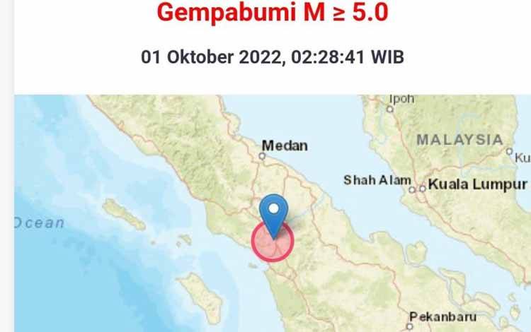Seorang Warga Meninggal Akibat Gempa di Tapanuli