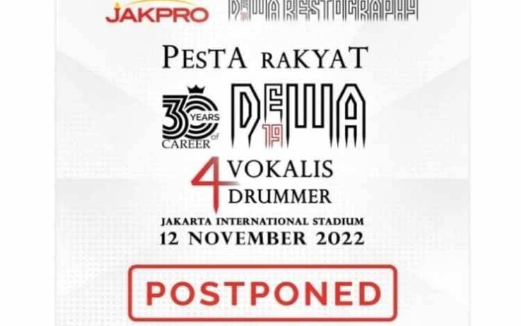 Konser 30 Tahun Dewa 19 Ditunda hingga Februari 2023