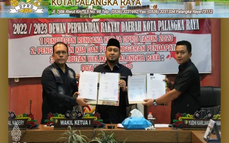 KUA - PPAS APBD Kota Palangka Raya Tahun Anggaran 2023 Disahkan