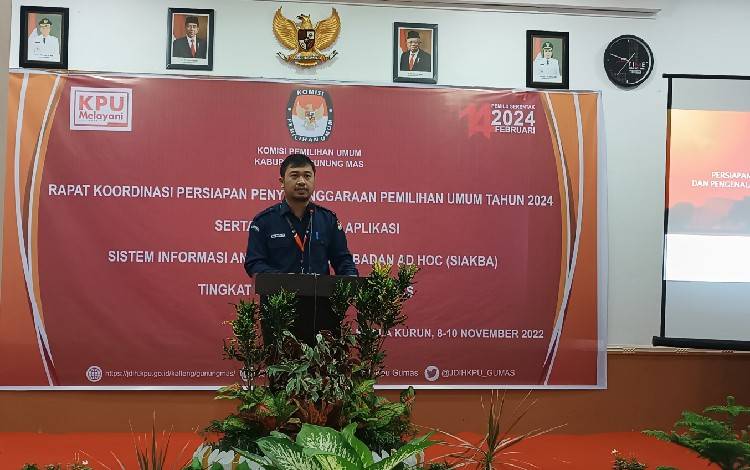 KPU Gunung Mas Rapat Koordinasi dengan Camat dan Kades