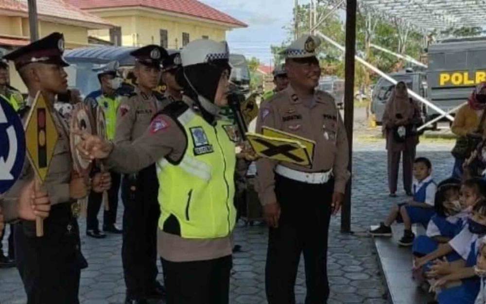 Dapat Kunjungan Anak TK Pembina, Polres Kapuas Tanamkan Tertib Lalu Lintas Sejak Dini