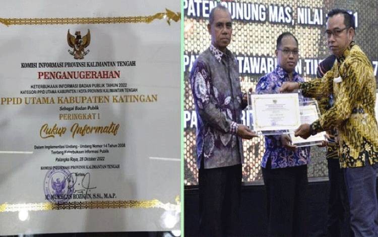 Pemkab Katingan Raih Peringkat Pertama PPID Utama Tingkat Kalteng