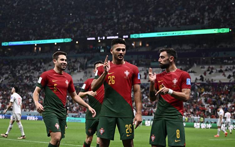 Portugal Tantang Maroko di Perempat Final Usai Gasak Swiss 6-1