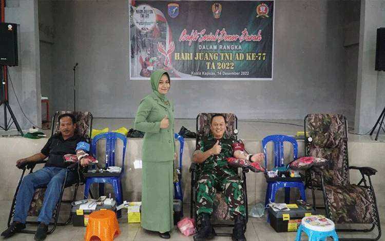 Sambut Hari Juang TNI AD, Kodim 1011 Kuala Kapuas Gelar Donor Darah