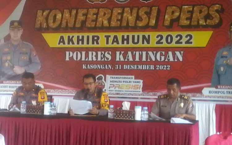 Polres Katingan Gelar Konferensi Pers Akhir Tahun, Ini Kasus Menonjol Selama 2022