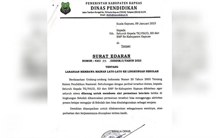Lato-lato Lagi Viral, Disdik Kapuas pun Terbitkan Edaran Larangan Bawa Mainan ini ke Sekolah