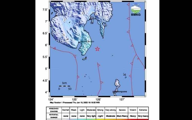 Gempa M5,1 di Laut Sulawesi Akibat Deformasi Lempeng Laut Filipina