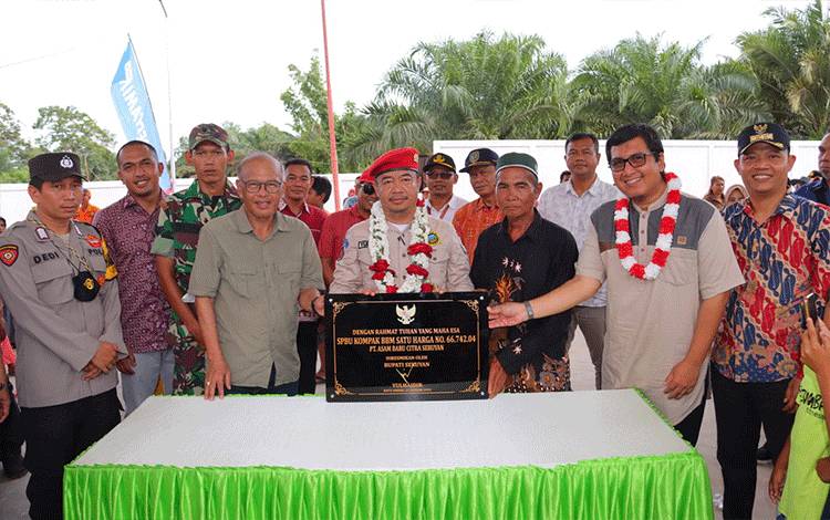 Bupati Seruyan Resmikan SPBU di Desa Sandul