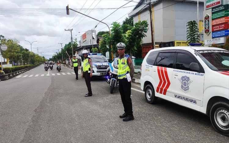 Personel Satlantas Polres Kapuas Disiagakan Cegah Balapan Liar di Jumat Siang